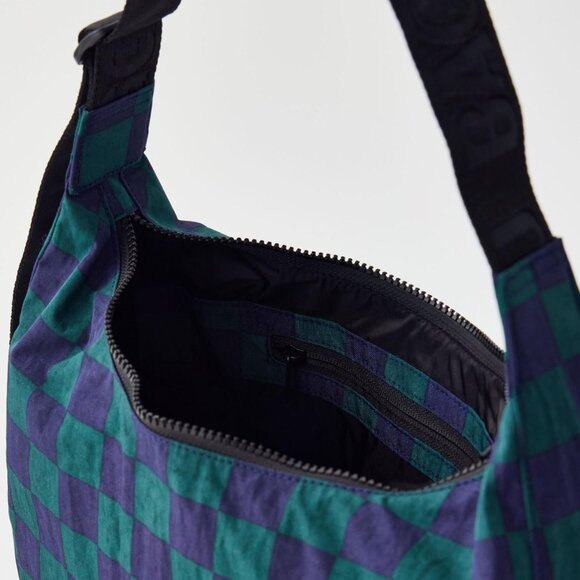 NWT Baggu Crescent Bag Medium - Navy Green Check - Picture 5 of 7